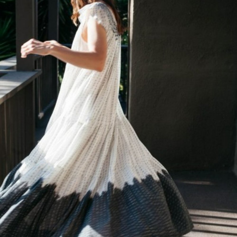 Apiece Apart Aborsano Dress in Dipped Shibori - Dip Tie Dye Boho Smocked